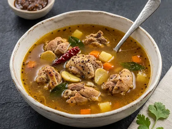 Sopa de pollo de campo