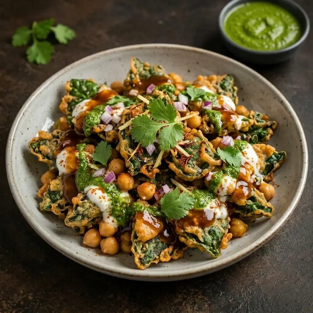 Kale and Spinach Chaat
